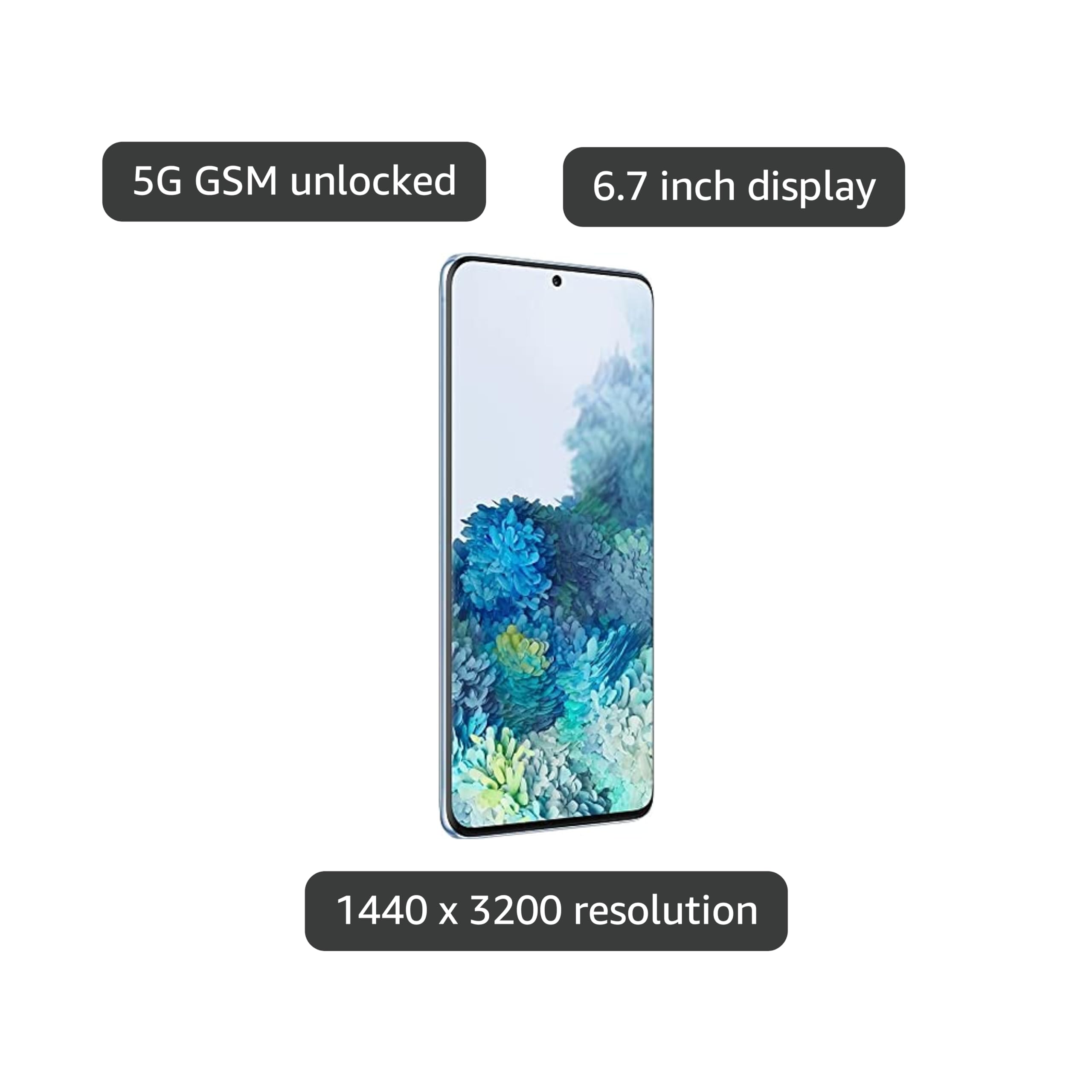 Amazon.com: Samsung 三星Galaxy S20+ 5G,128GB,雲藍- 完全解鎖(翻新